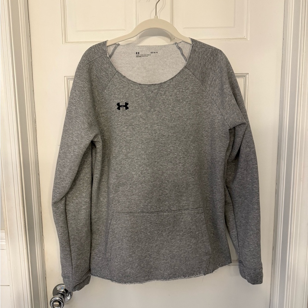 LG Women's Gray Raw Edge Sweatshirt NWT